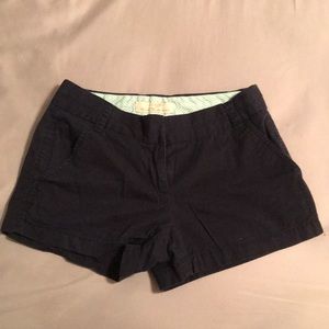 Navy J. Crew cotton shorts